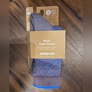 Patagonia Wool Crew Socks - Brown and Blue